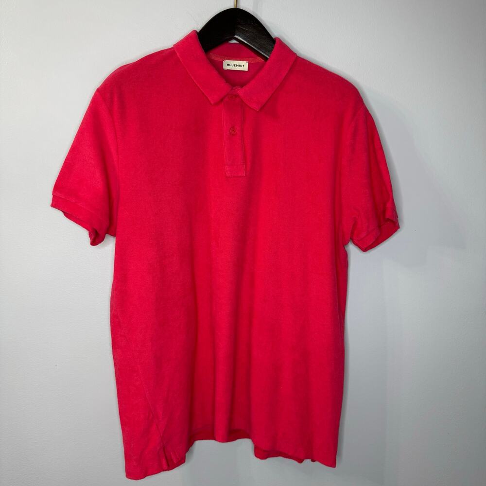Bluemint Yam Towelling Polo Shirt Cotton Preppy Casual Beach Sz XL